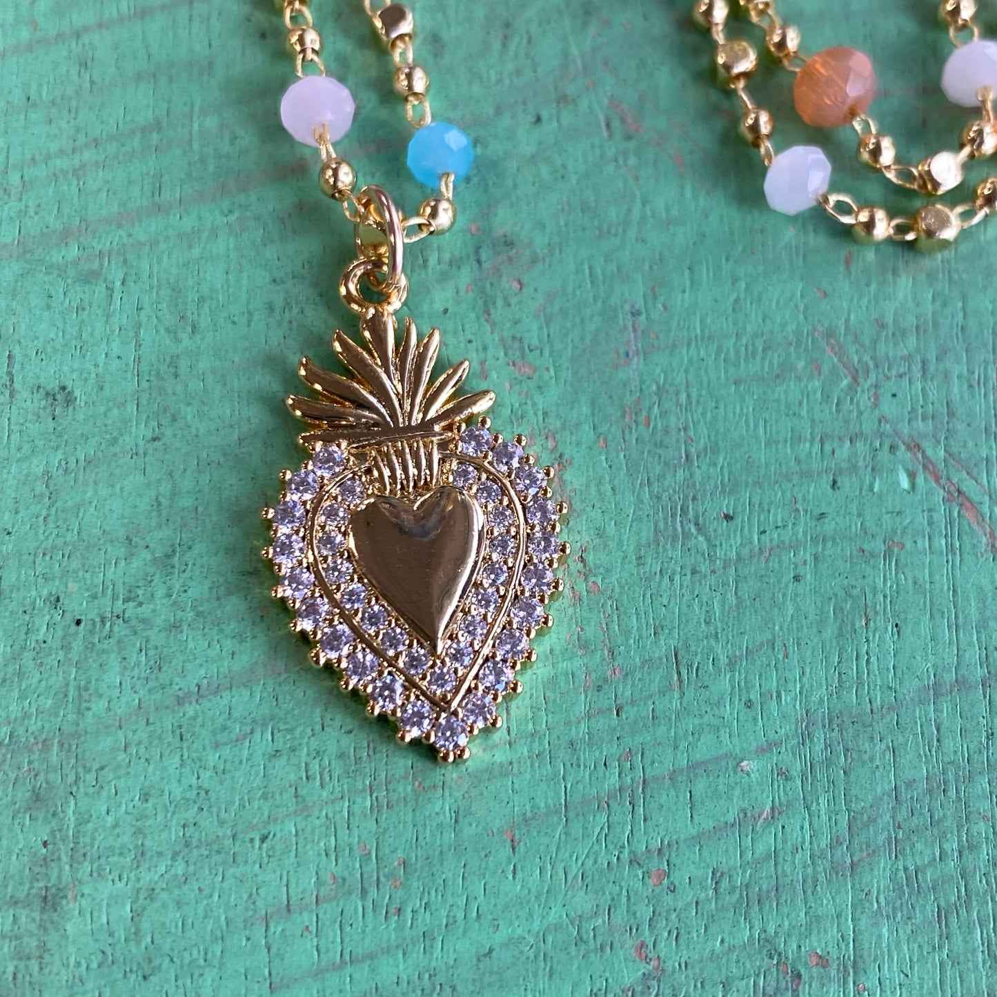 Pastel Sacred Heart Necklace
