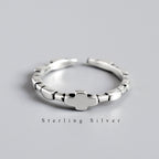 Sterling Silver Stations Adjustable Ring