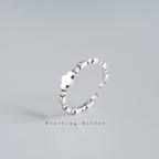Sterling Silver Stations Adjustable Ring