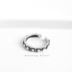 Sterling Silver Cross Dot Adjustable Ring