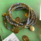 Gold Crystal Miraculous Protection Wrap Necklace or Bracelet
