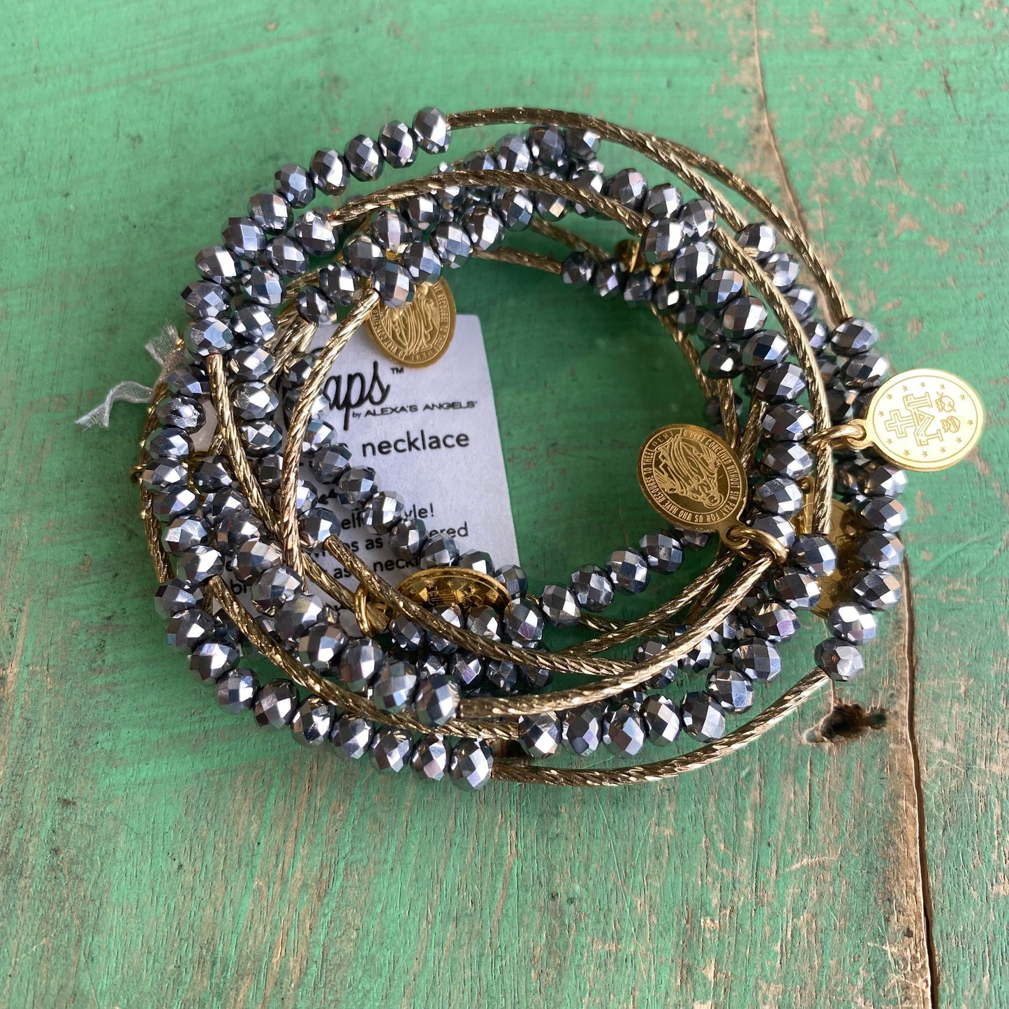Gold Crystal Miraculous Protection Wrap Necklace or Bracelet