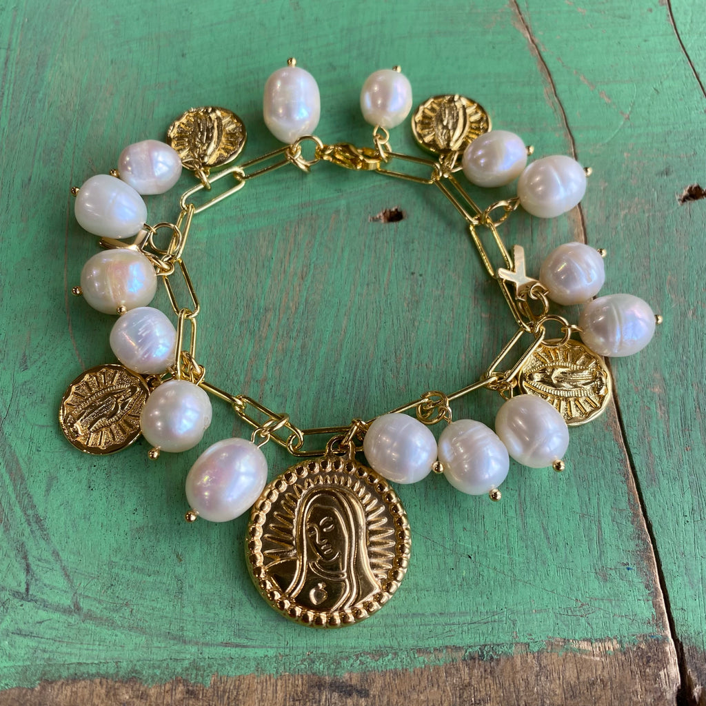 Freshwater Pearl Charm Bracelet