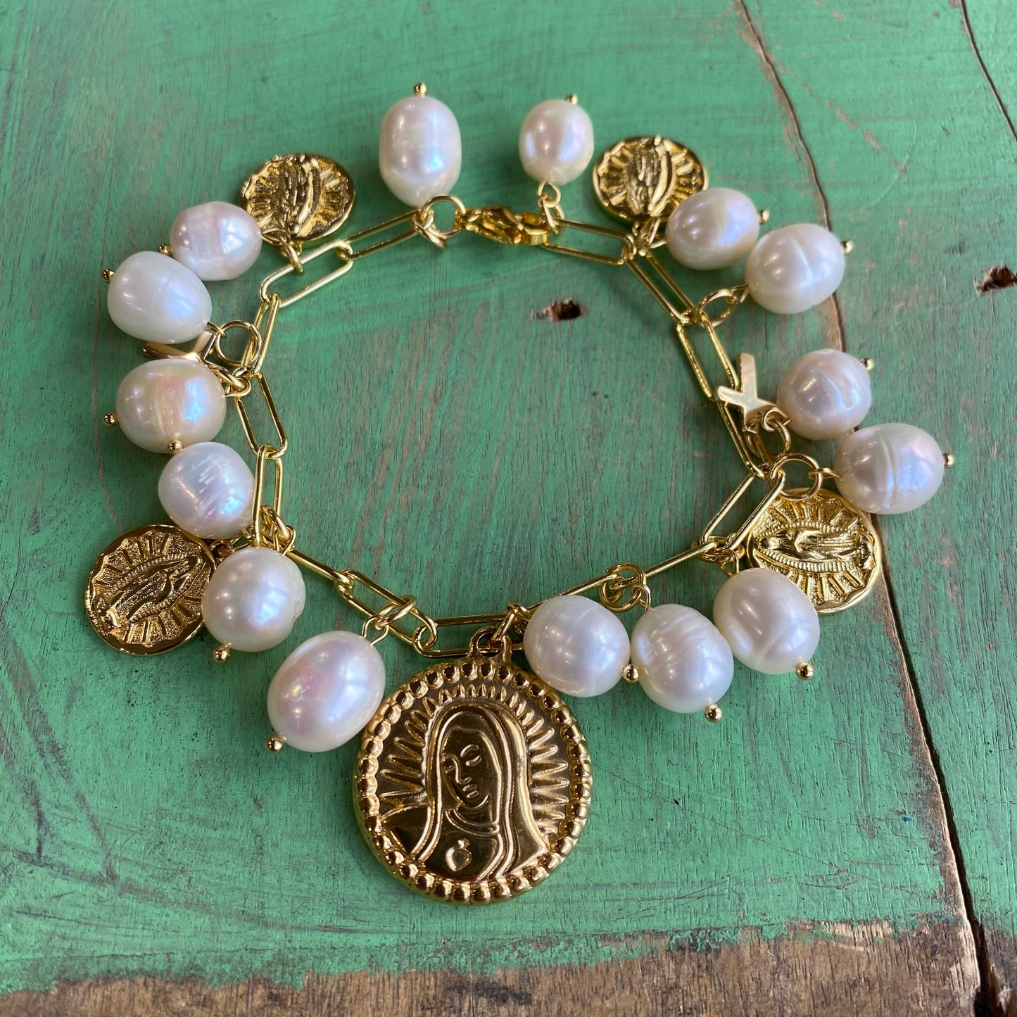 Freshwater Pearl Charm Bracelet