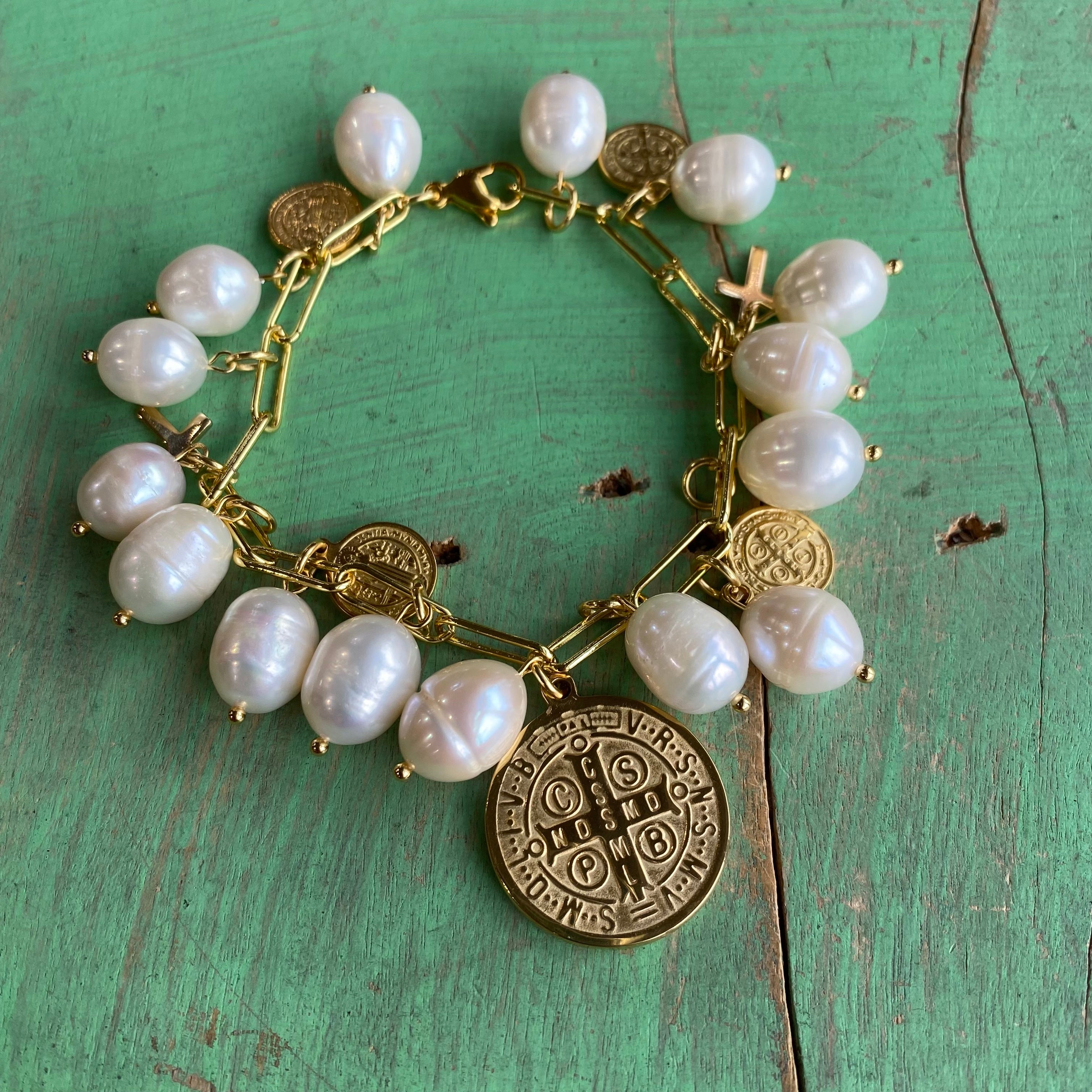 Freshwater Pearl Charm Bracelet