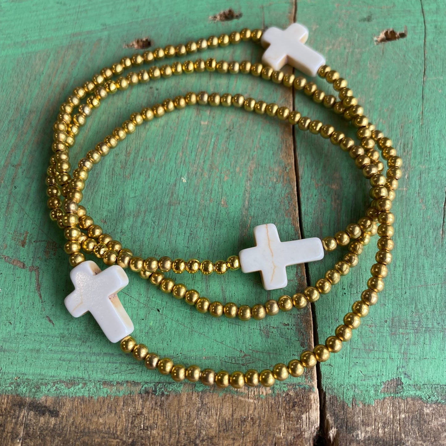 Simple Stone Cross Bracelet