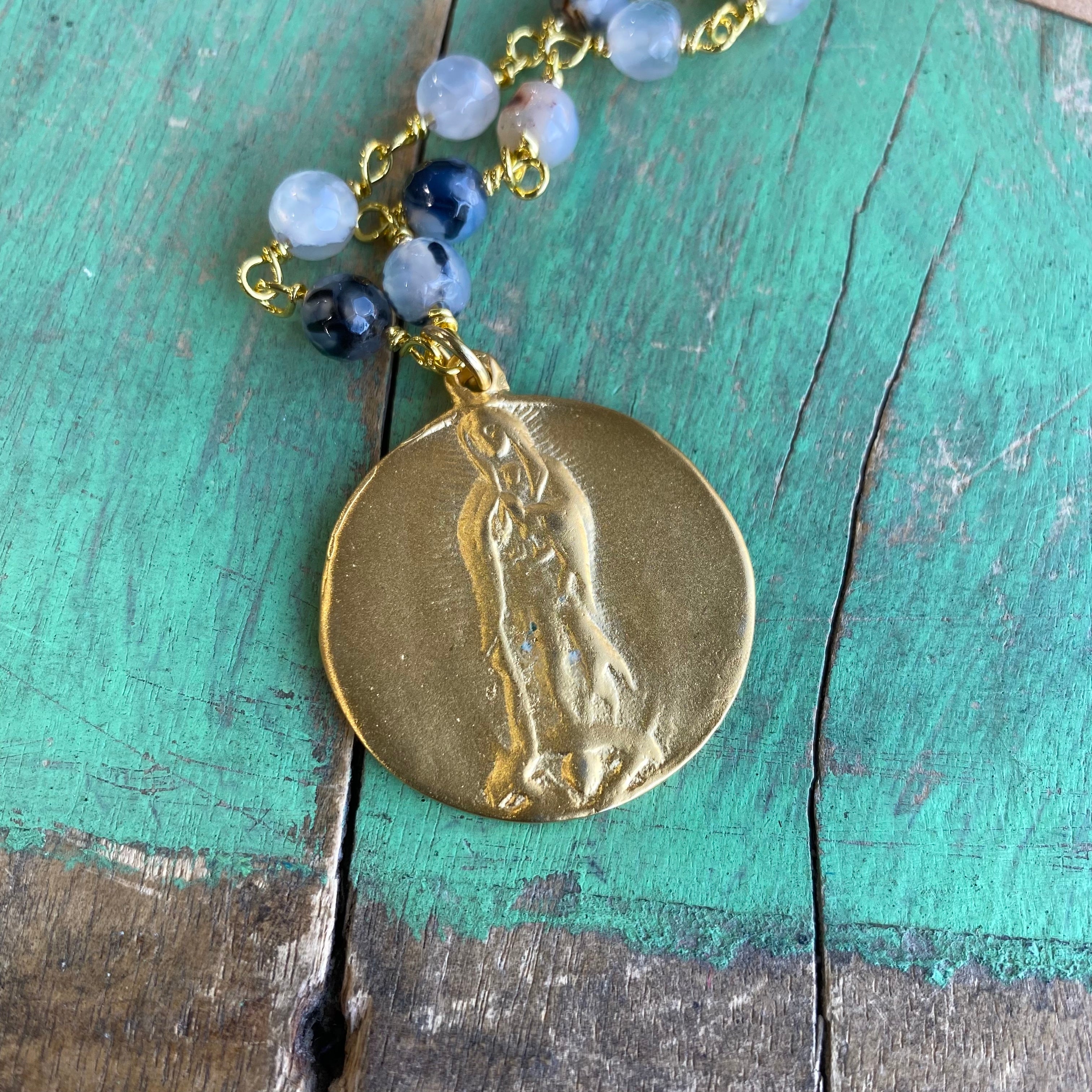 Matte Gold Plated OLG Necklace Set