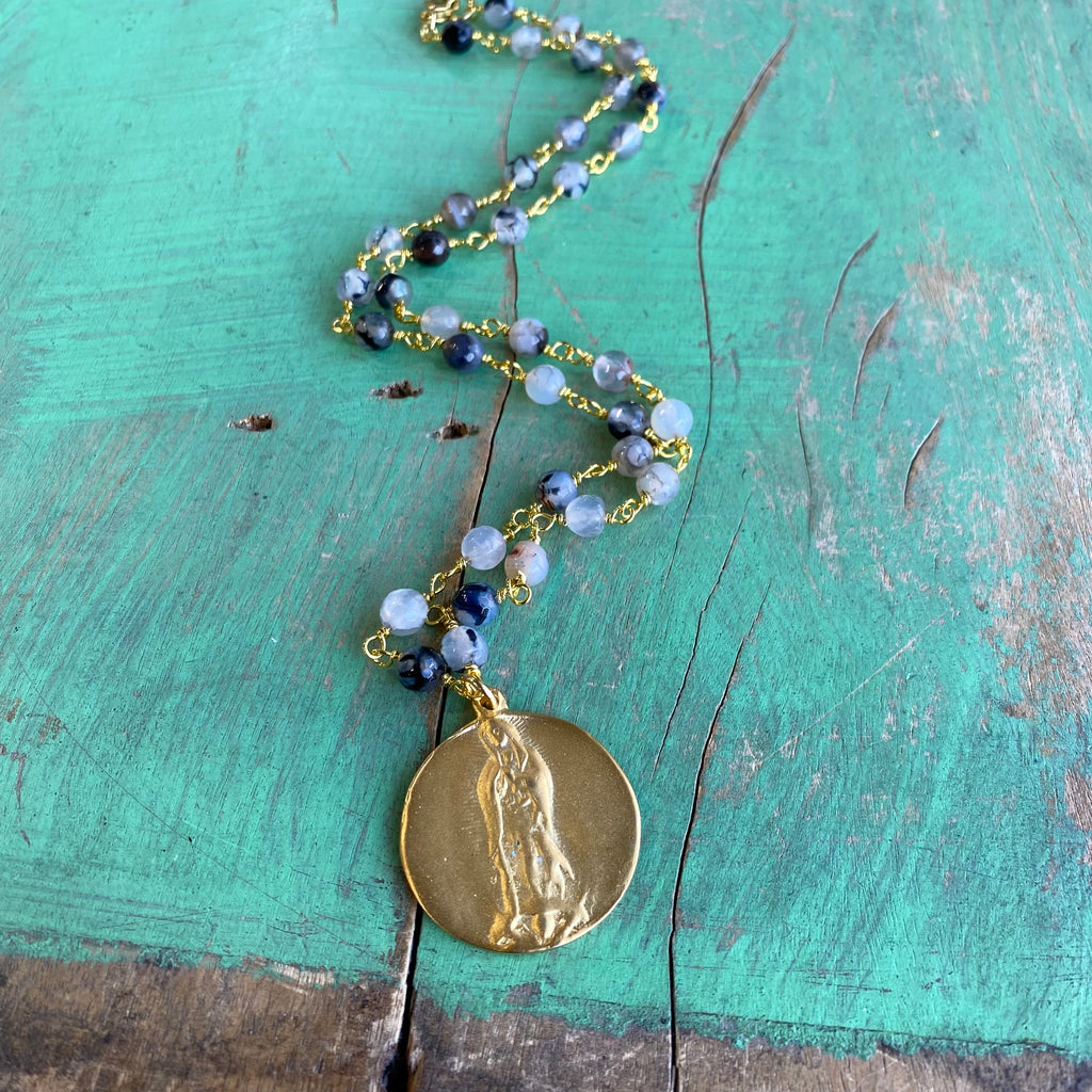 Matte Gold Plated OLG Necklace Set