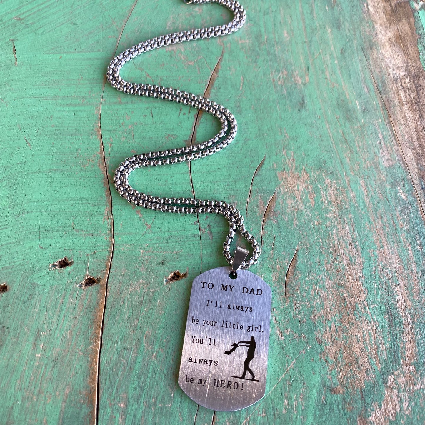 Dad and Daughter Tag Necklace