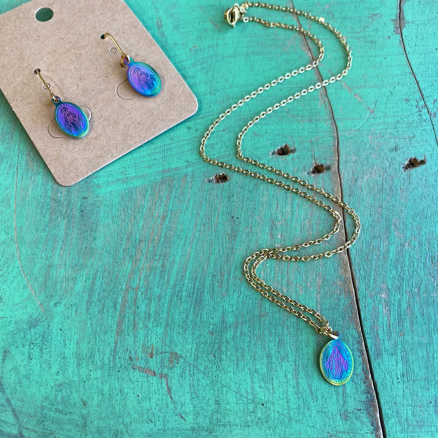 Iridescent Miraculous Medal Set