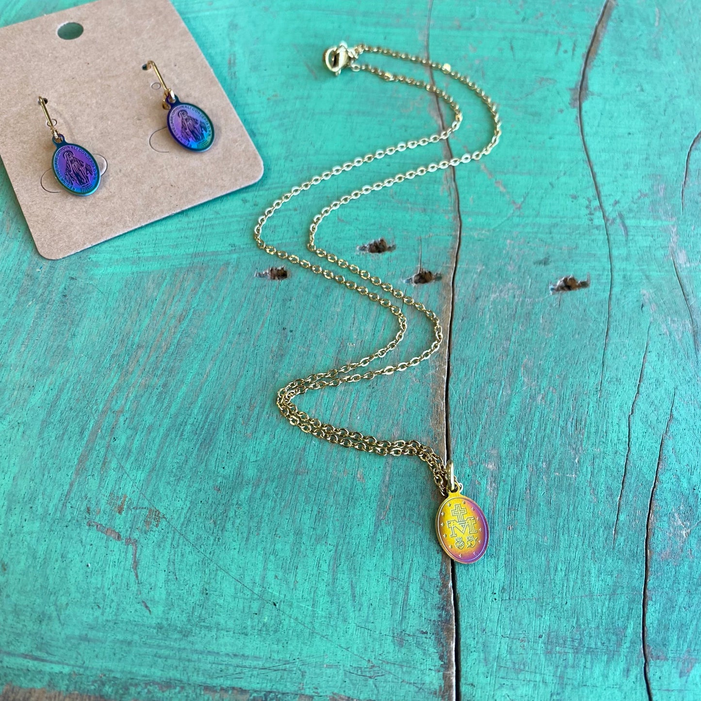 Iridescent Miraculous Medal Set