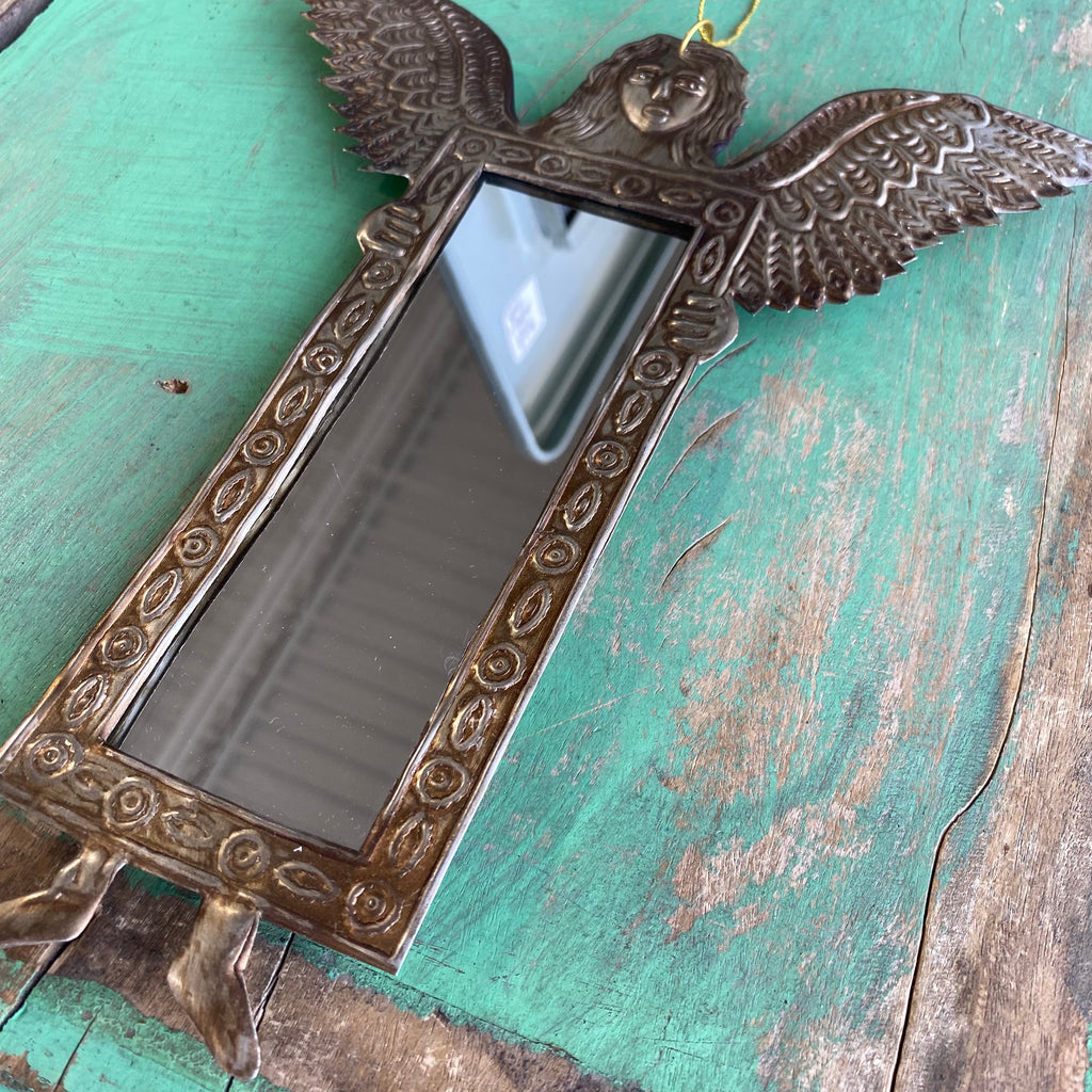 Angel Mirror Tin Ornament