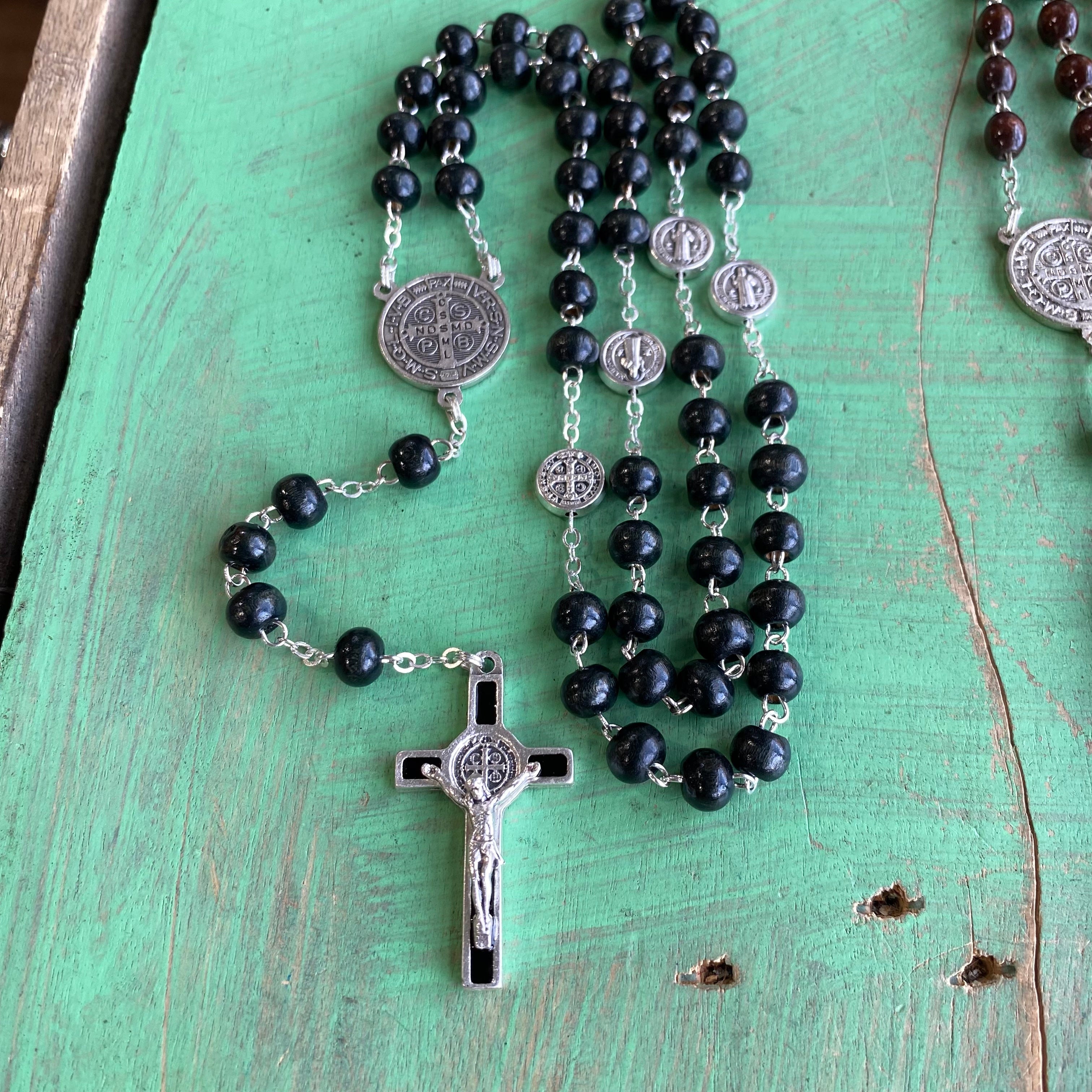 St Benedict Linked Wooden Rosary