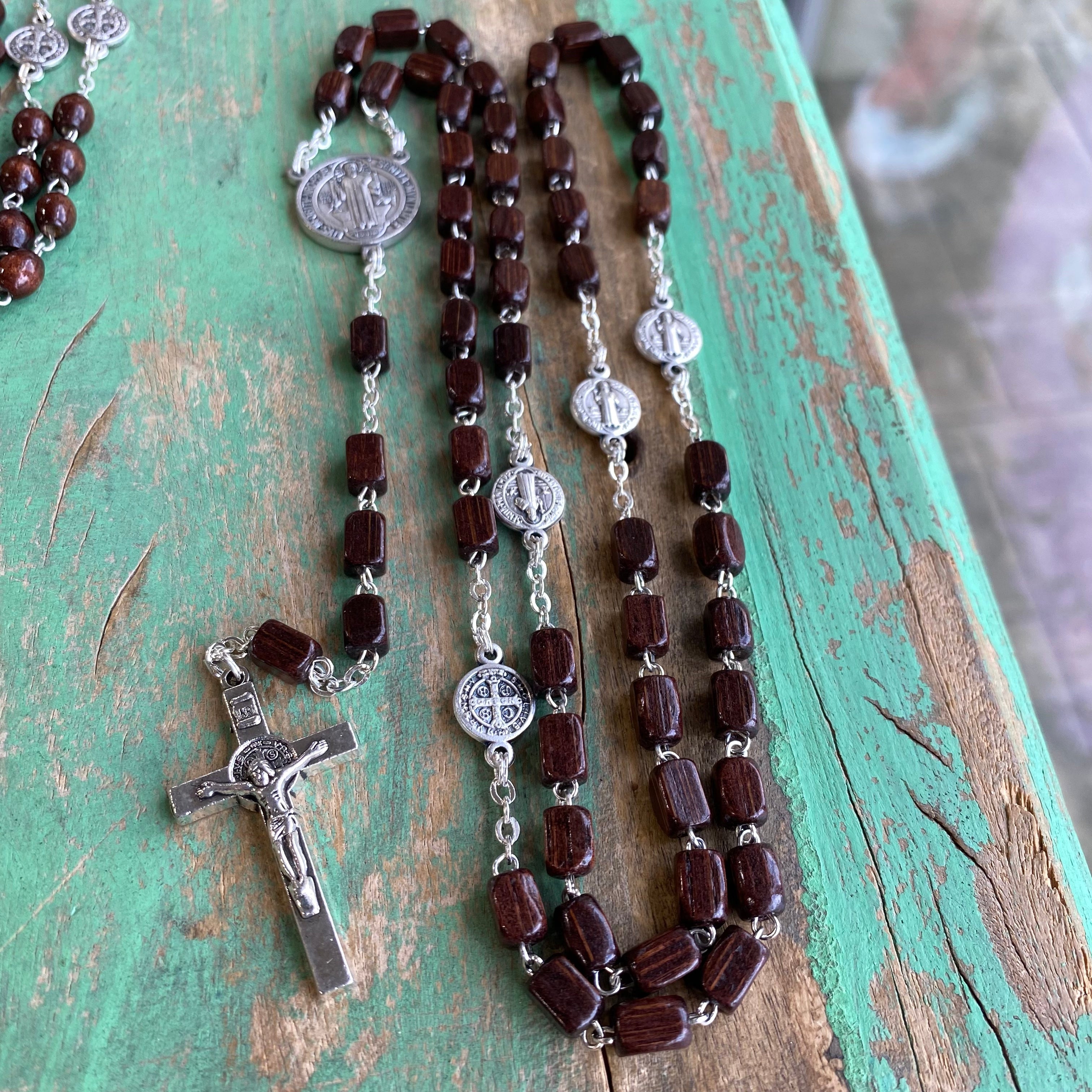 St Benedict Linked Wooden Rosary