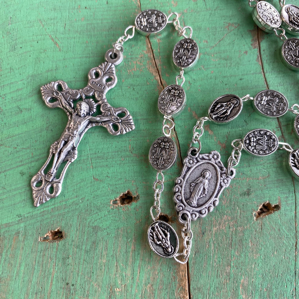 Miraculous Medal Beaded Rosary