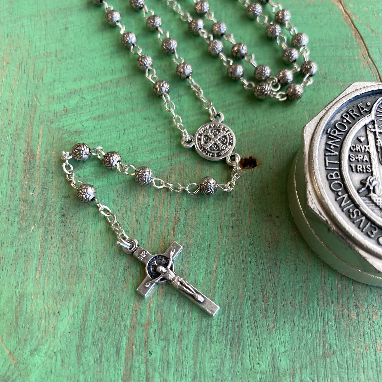 St Benedict Rosary Box & Rosary Set