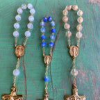 Miraculous Medal Frosted Bead Decade Rosaries