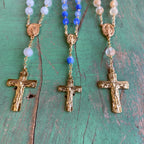 Miraculous Medal Frosted Bead Decade Rosaries