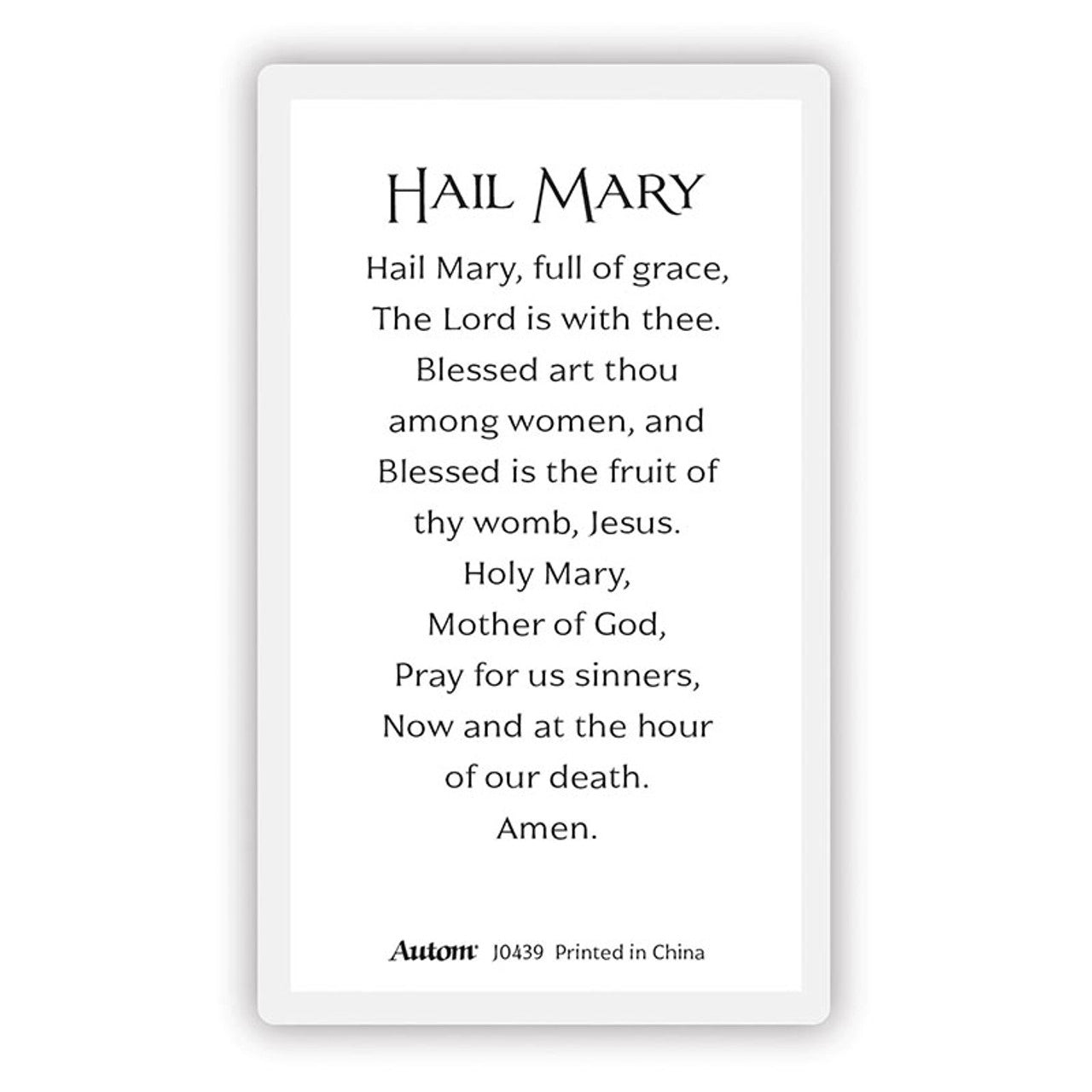 Laminated Prayer Card