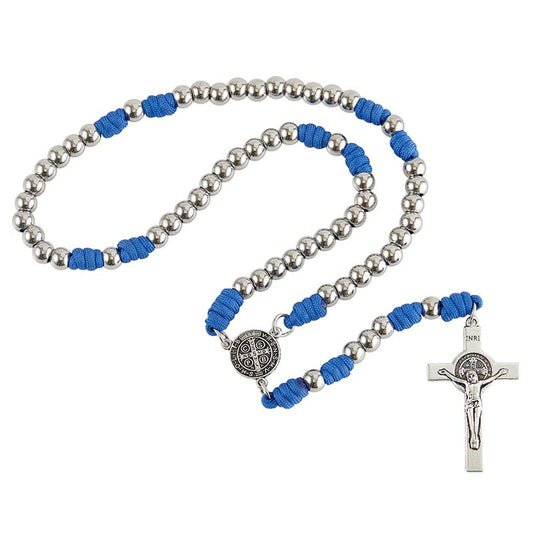 Blue St Benedict Paracord Rosary