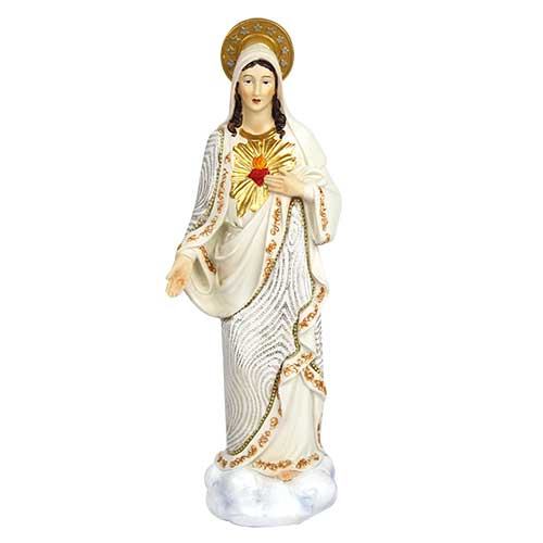 White Immaculate Heart of Mary Statue