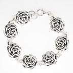 Sterling Silver Seven Rose Bud Bracelet or Earrings