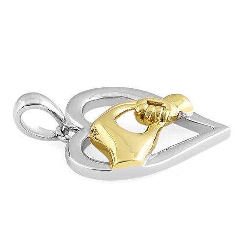 Mom and Me Heart Pendant