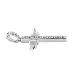 Sterling Silver Winged CZ Cross Pendant