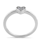 Elegant Heart Cluster CZ Ring