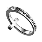 Sideways Cross Ring "Christ My Strength"