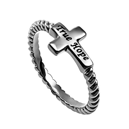 Simplicity Cross Ring "True Hope, Jesus"