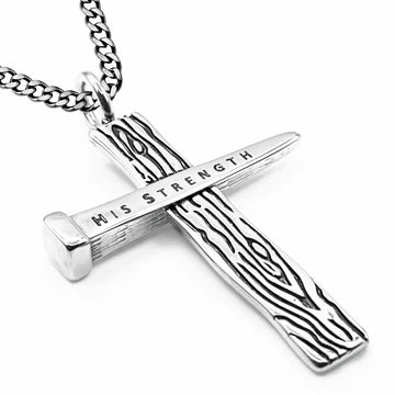 Calvary Cross His Strength 24” Necklace