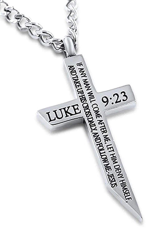 Angle Cross Saved By Grace 24” Necklace
