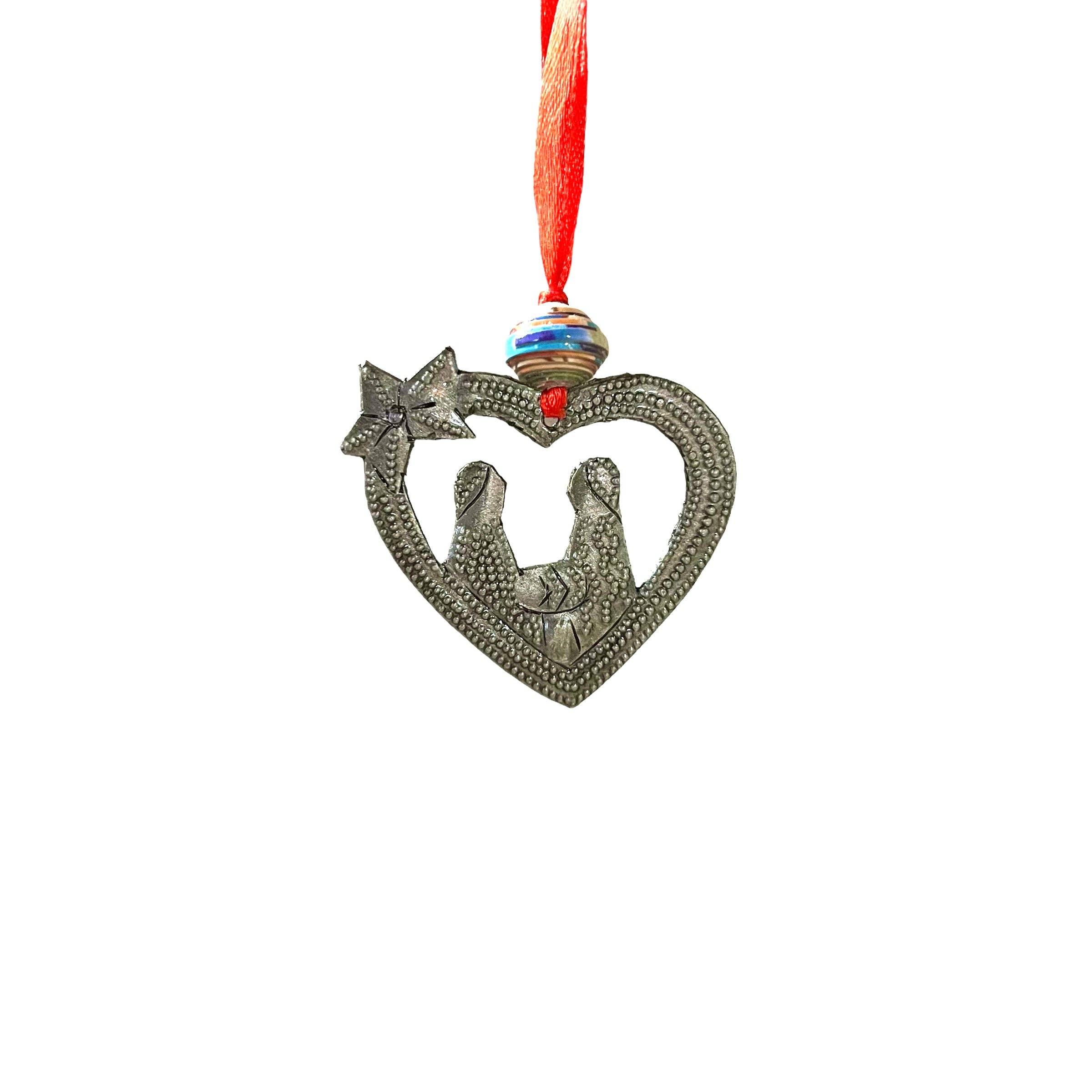 Nativity Heart Ornament