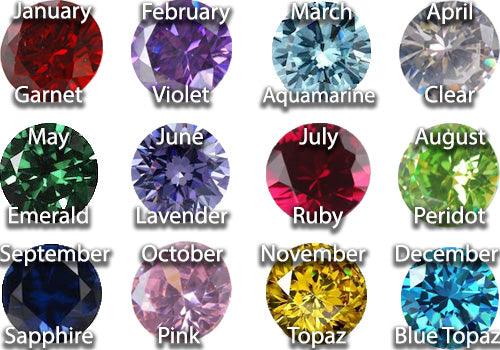 Sterling Silver Birthstone Studs