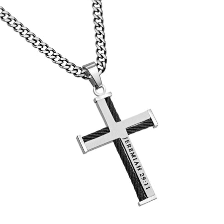 Cable Courage Cross 24” Necklace