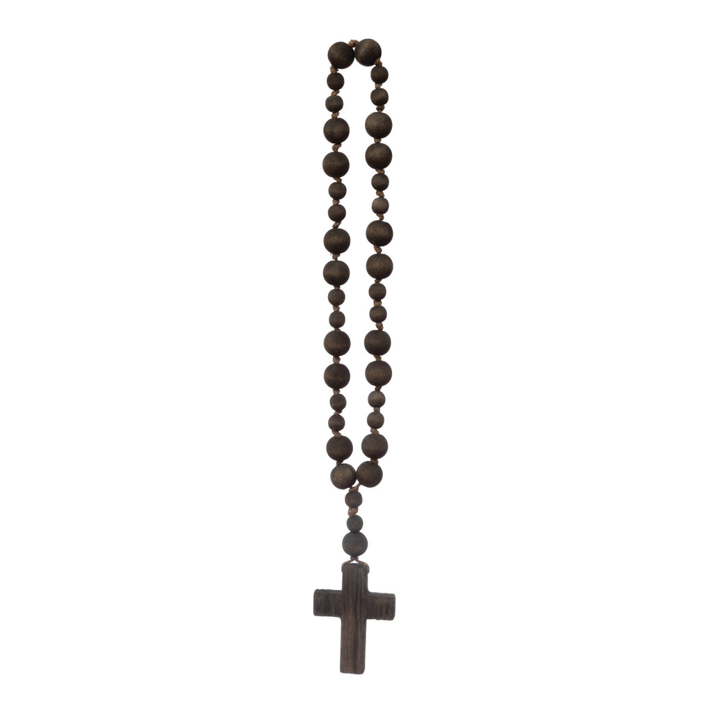 Big Wood Bead Rosary Inspired Decor