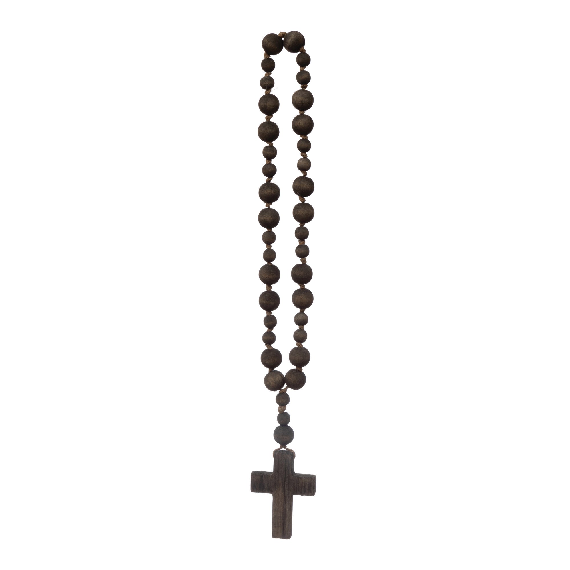 Big Wood Bead Rosary Inspired Decor
