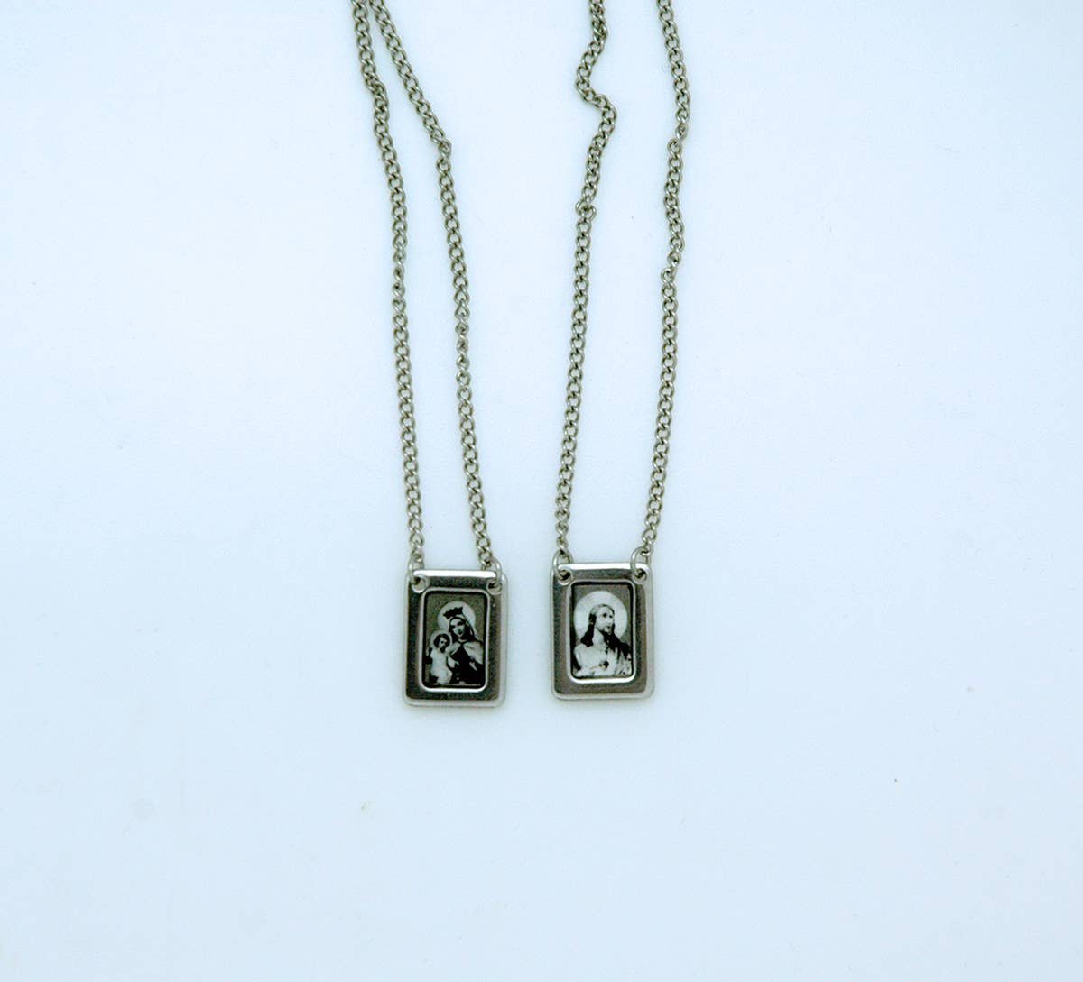Stainless Steel Black and White Scapular