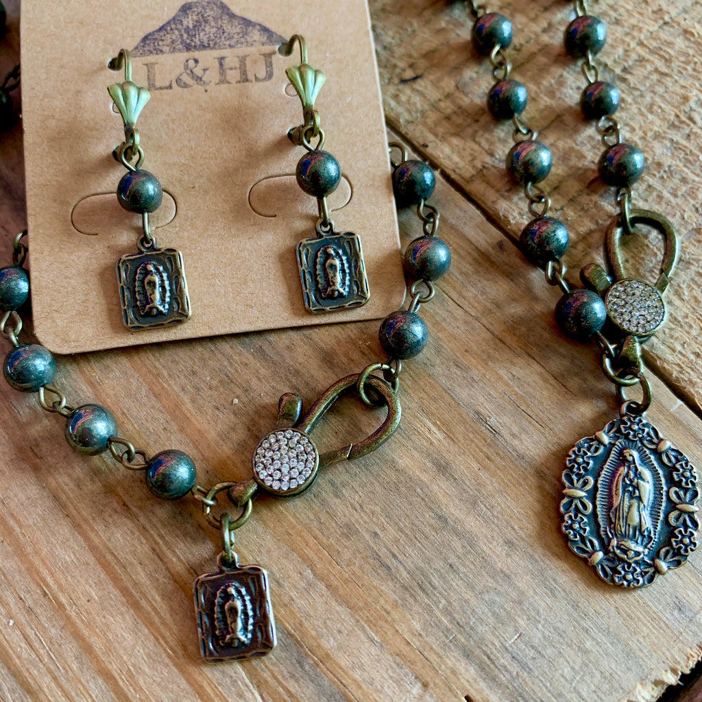 Pyrite OLG Clasp Necklace Set