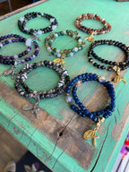 Rosary Wrap Bracelet with Gold Accents