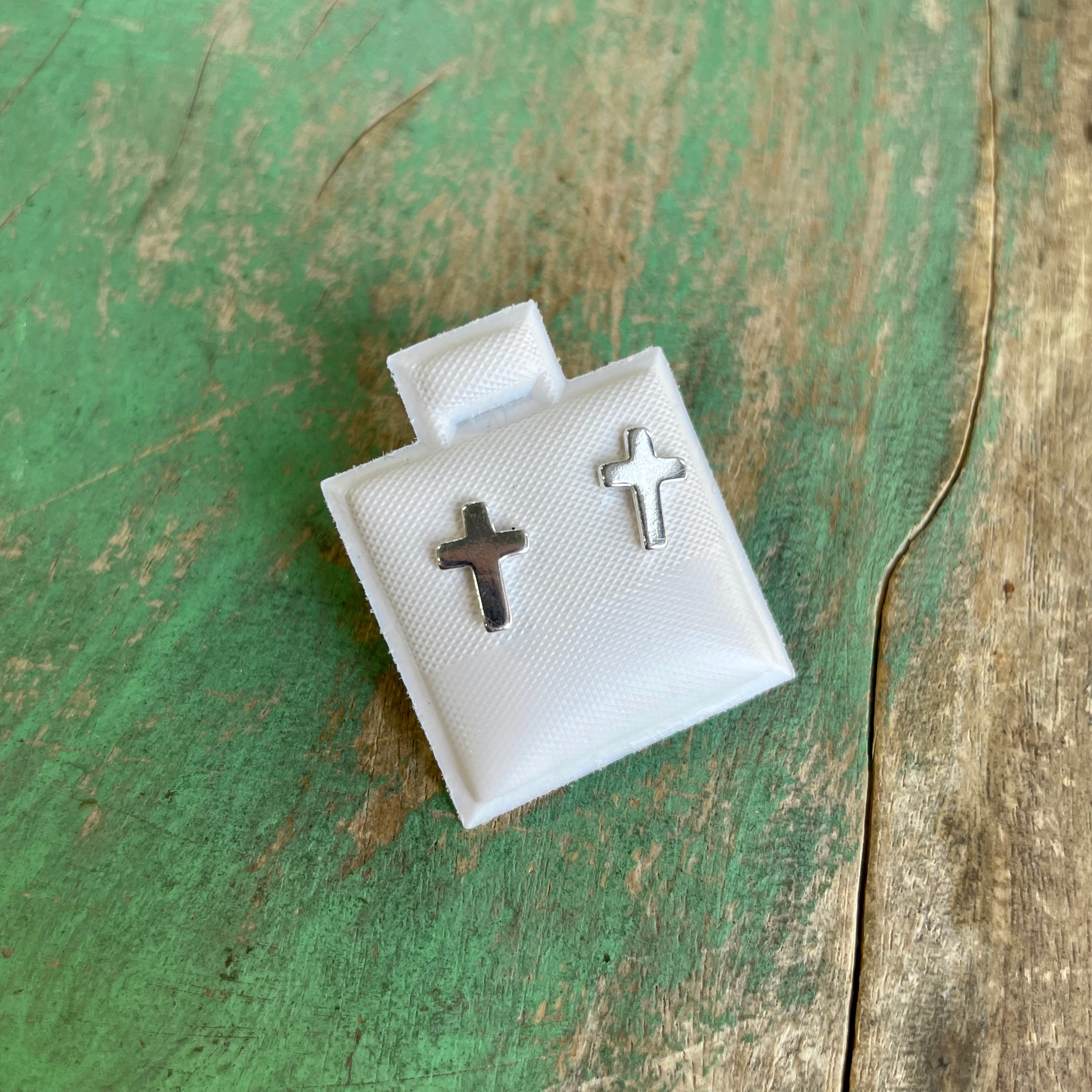 Sterling Silver Mini Cross Studs