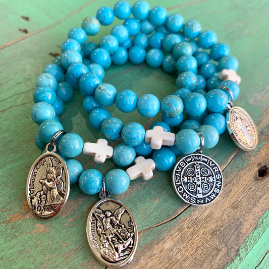 Turquoise & White Faith Bracelet