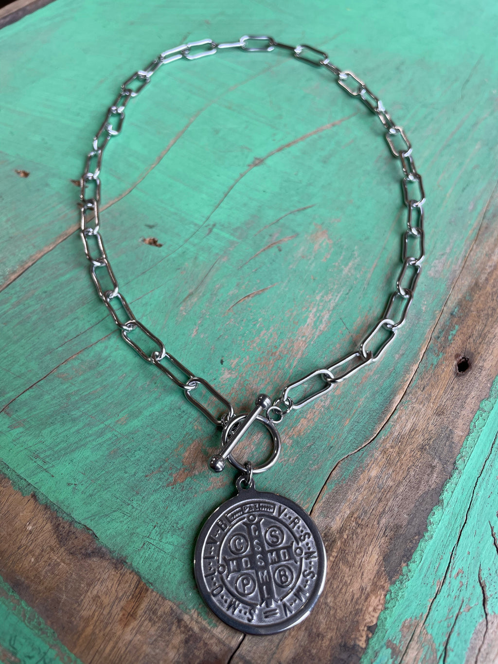Silver Paper Clip St Benedict Big Link