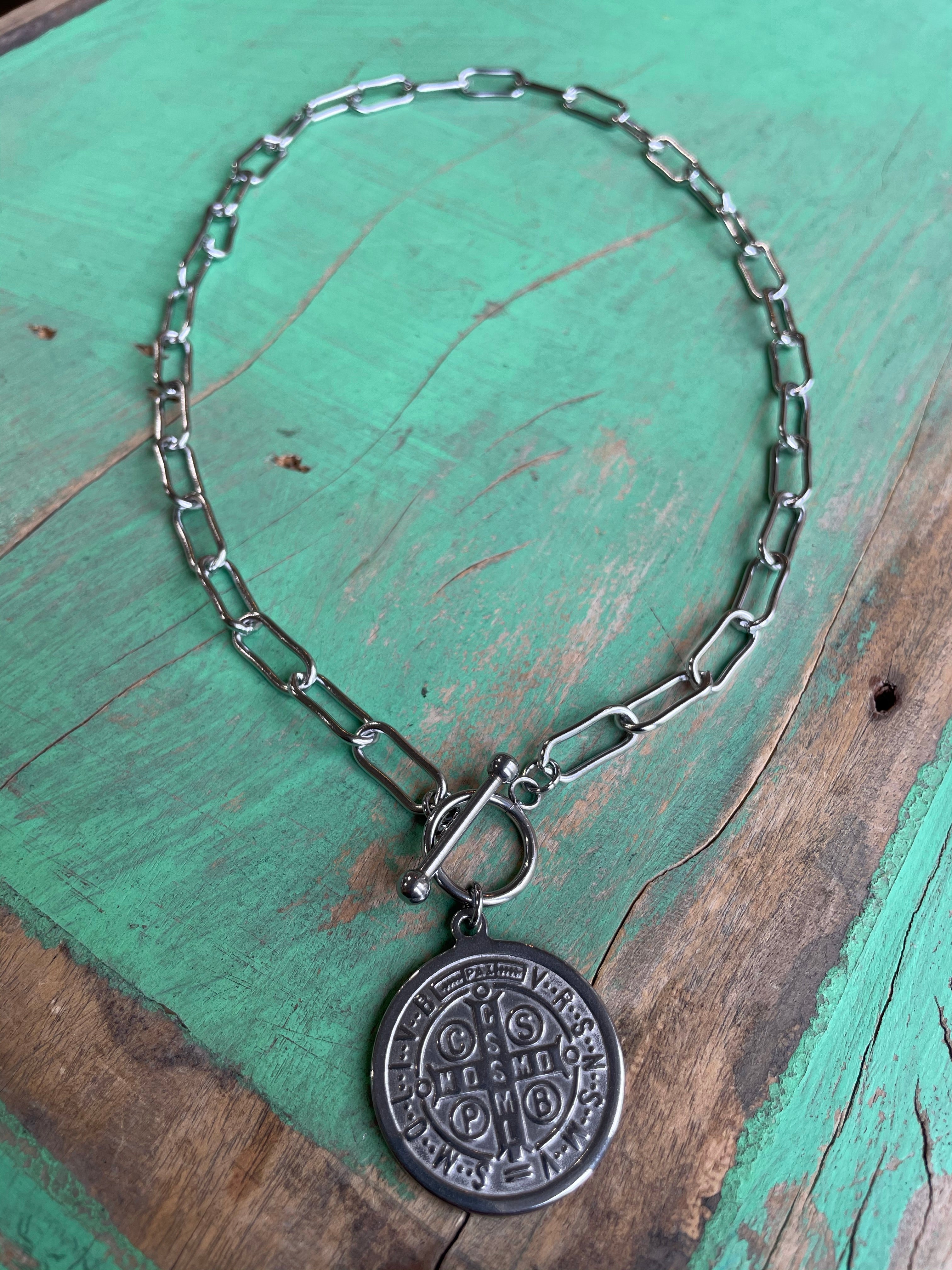 Silver Paper Clip St Benedict Big Link
