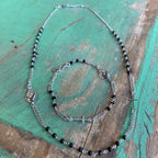Sterling Silver Sacred Heart Rosary Inspired Necklace and Bracelet