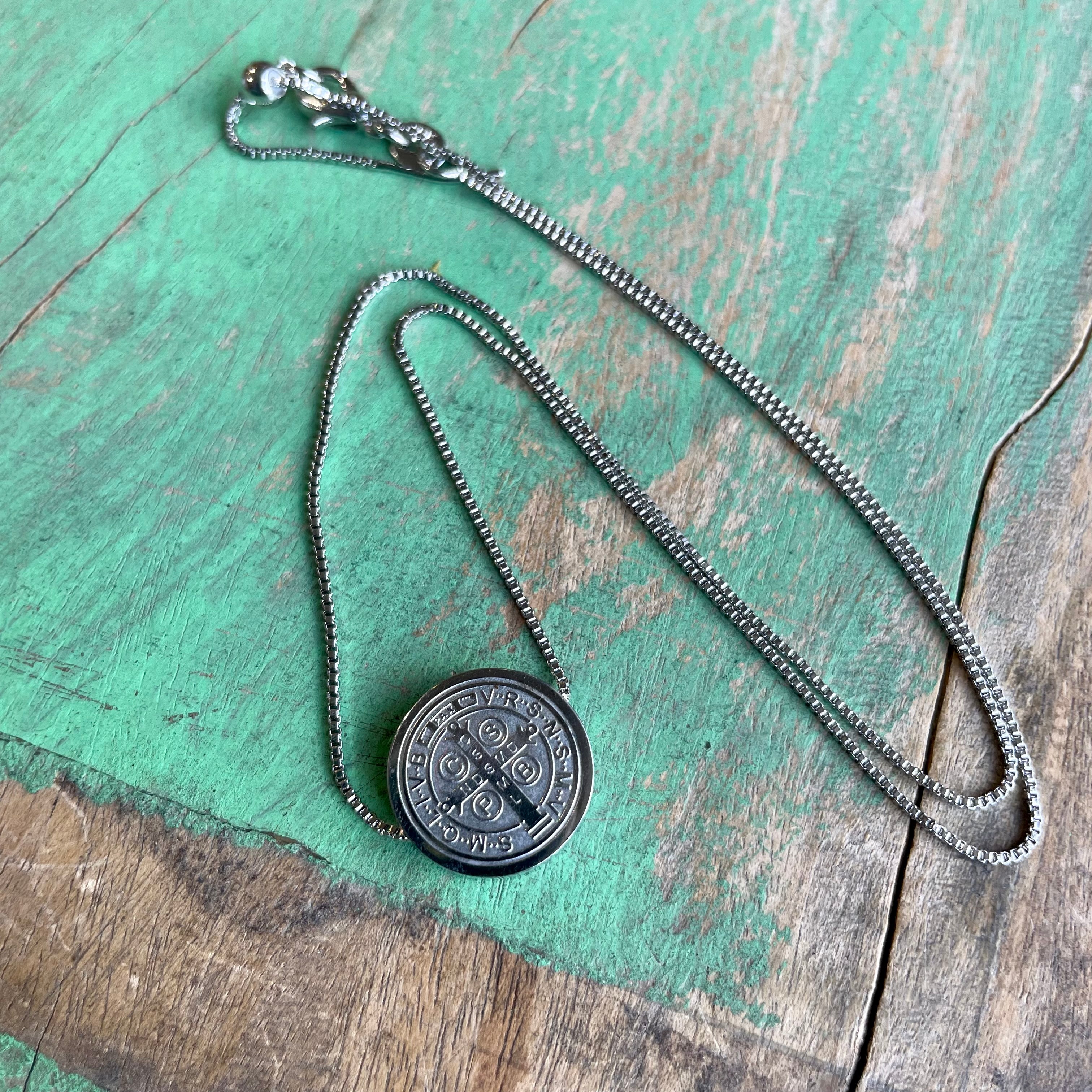 Adjustable St Benedict Slider Necklace