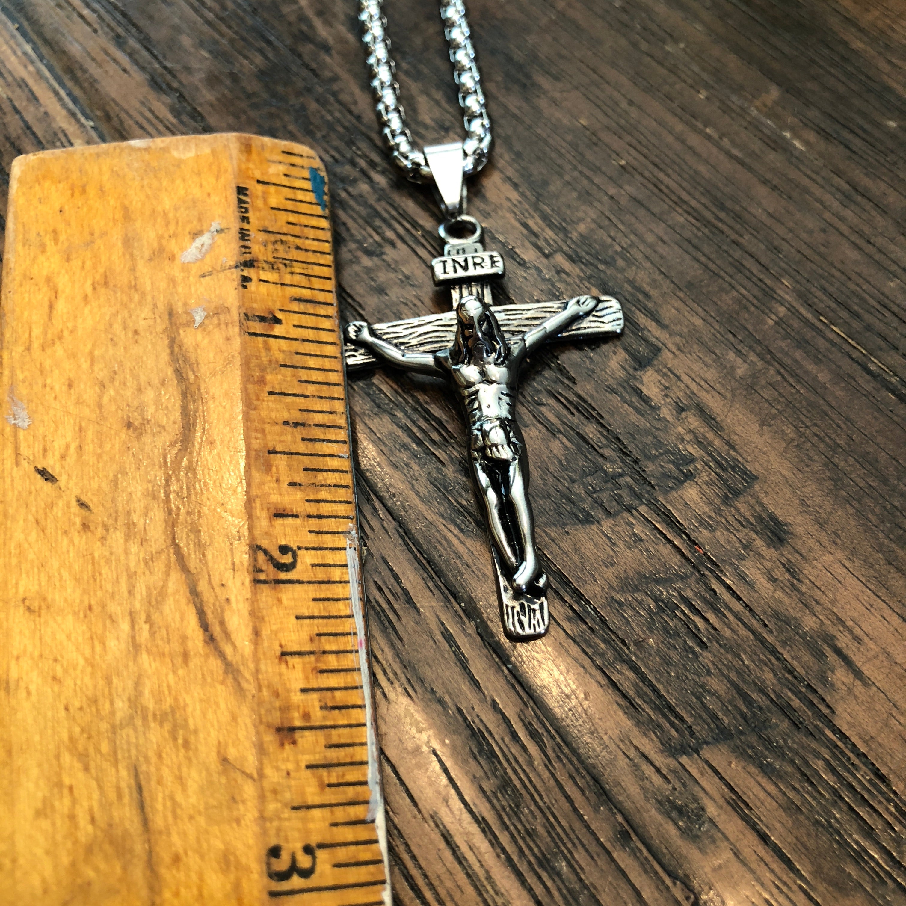 Gold or Silver Stainless Steel Crucifix Necklace