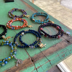 Rosary Wrap Bracelet with Gold Accents