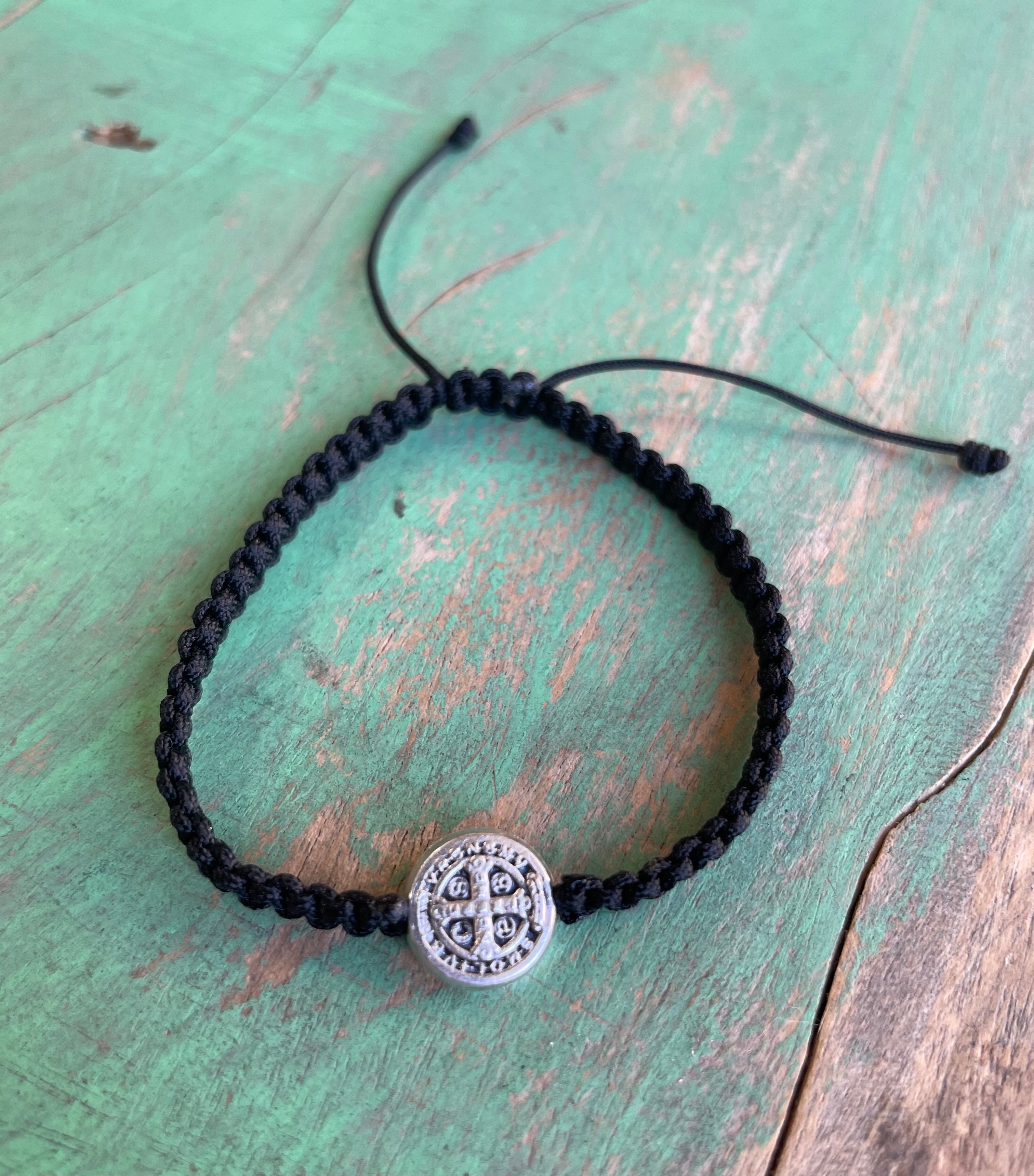 Kids St Benedict Adjustable Cord Bracelet